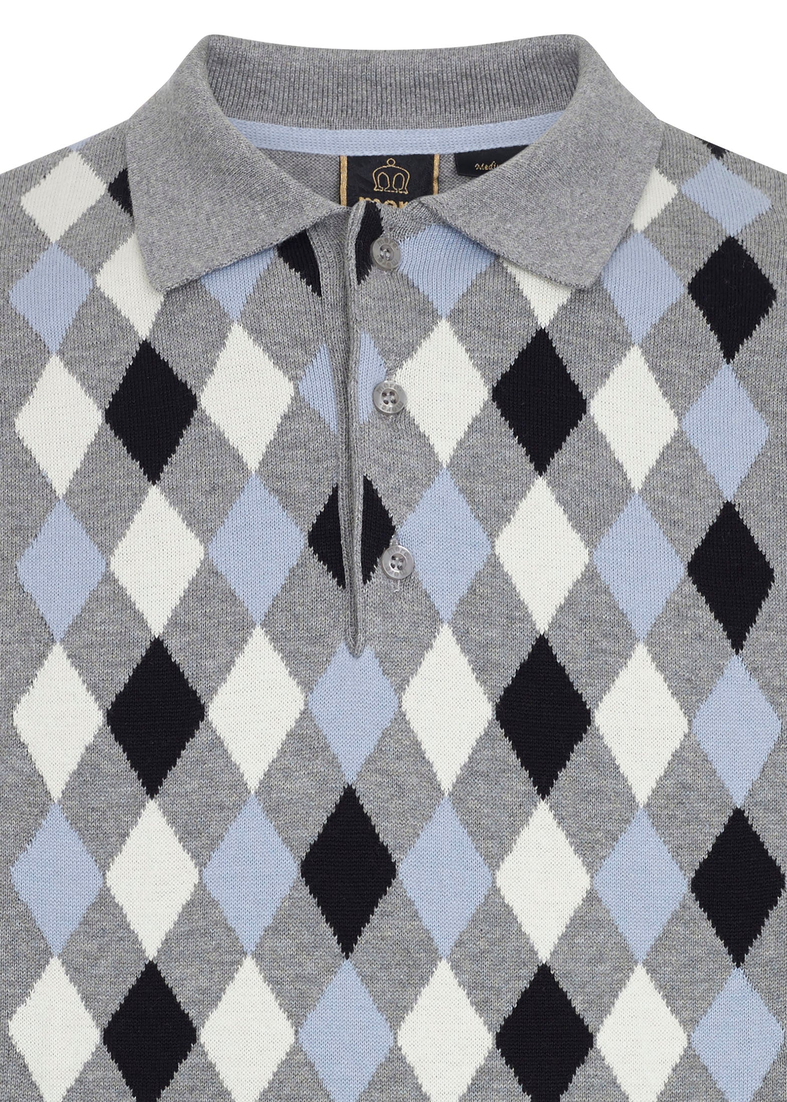colour_Grey Marl|Echo Knit Polo - Merc London