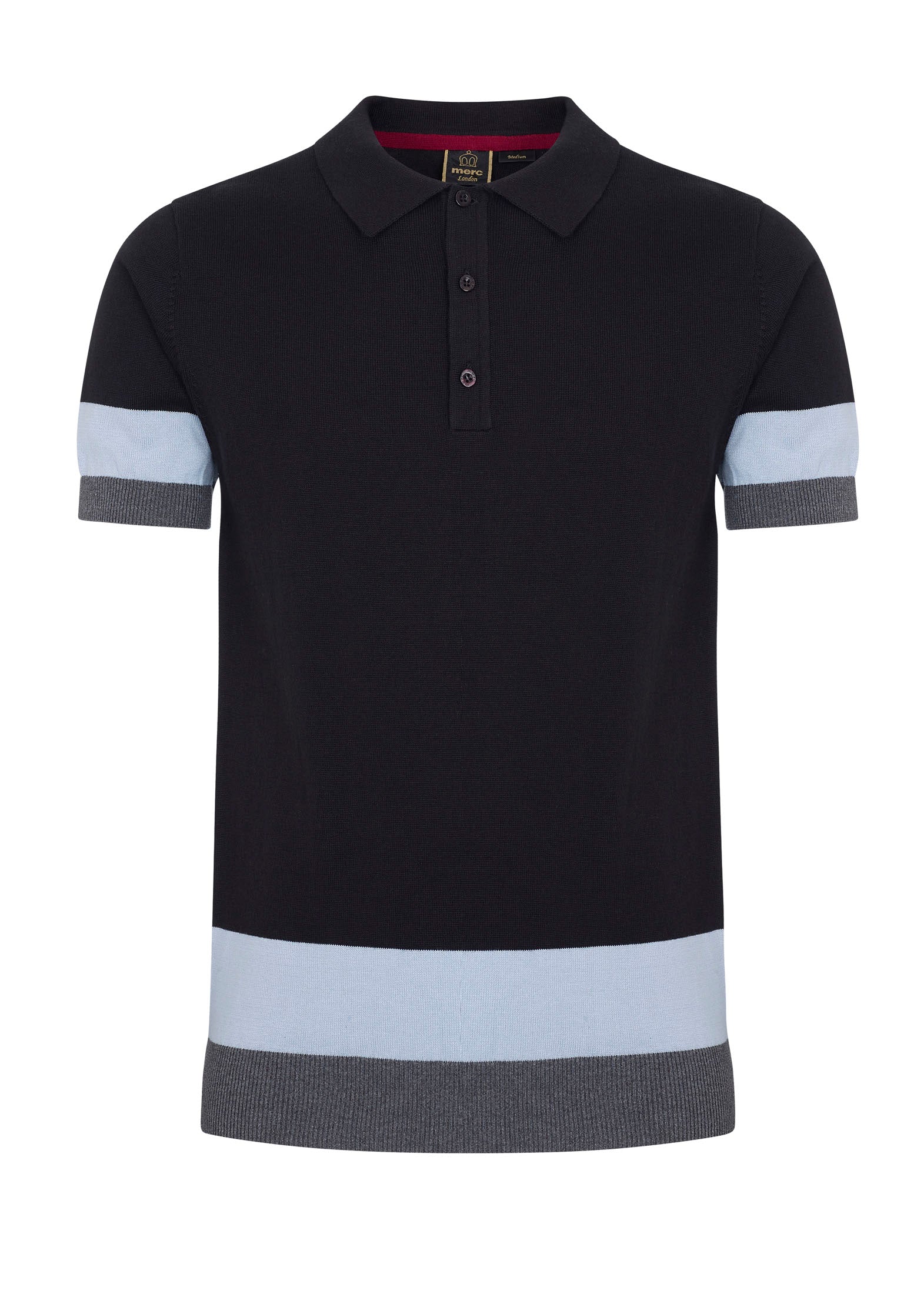 colour_Black|Captain Knit Polo - Merc London