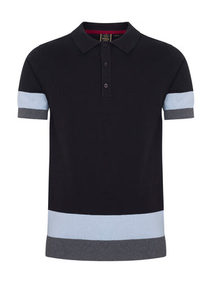 colour_Black|Captain Knit Polo - Merc London