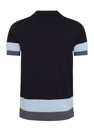 colour_Black|Captain Knit Polo - Merc London