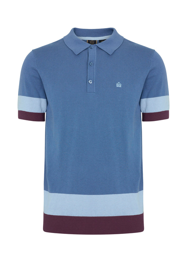 colour_Blue|Captain Knit Polo - Merc London