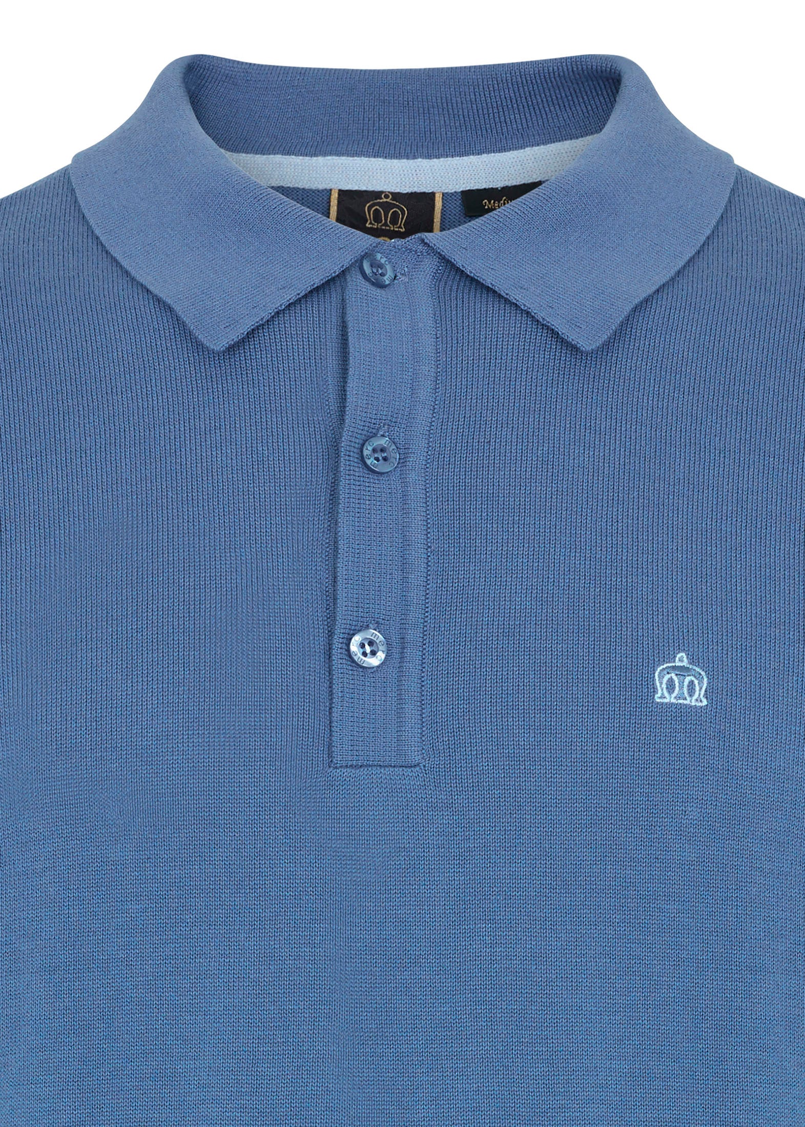 colour_Blue|Captain Knit Polo - Merc London