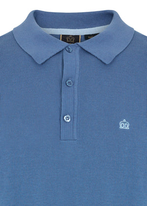 colour_Blue|Captain Knit Polo - Merc London
