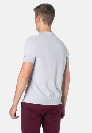 colour_Boy Blue|Stirling Vertical Stripes Knitted Polo Shirt - Merc London