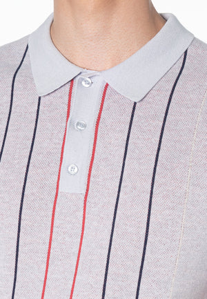 colour_Boy Blue|Stirling Vertical Stripes Knitted Polo Shirt - Merc London