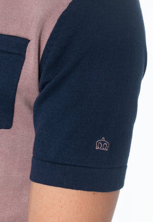 colour_Dark Blue|Conduit Knitted Polo Shirt - Merc London