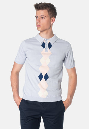 colour_Boy Blue|Ansell Knitted Polo Shirt - Merc London
