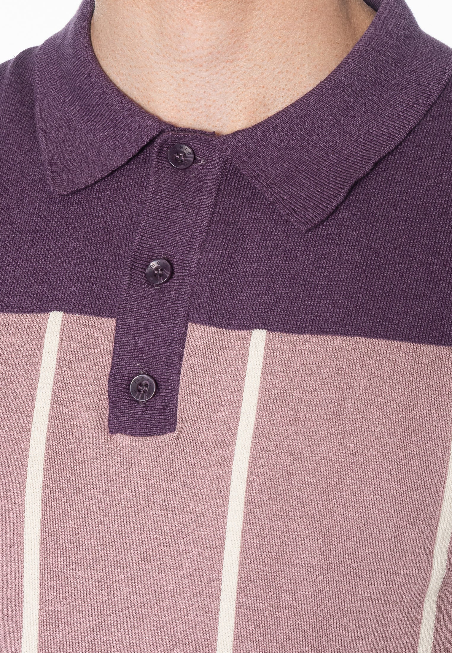 Marble Knitted Two-Tone Polo Shirt - Merc London