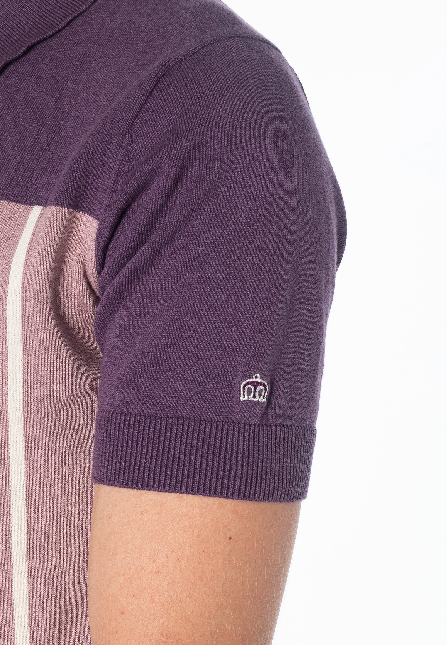Marble Knitted Two-Tone Polo Shirt - Merc London