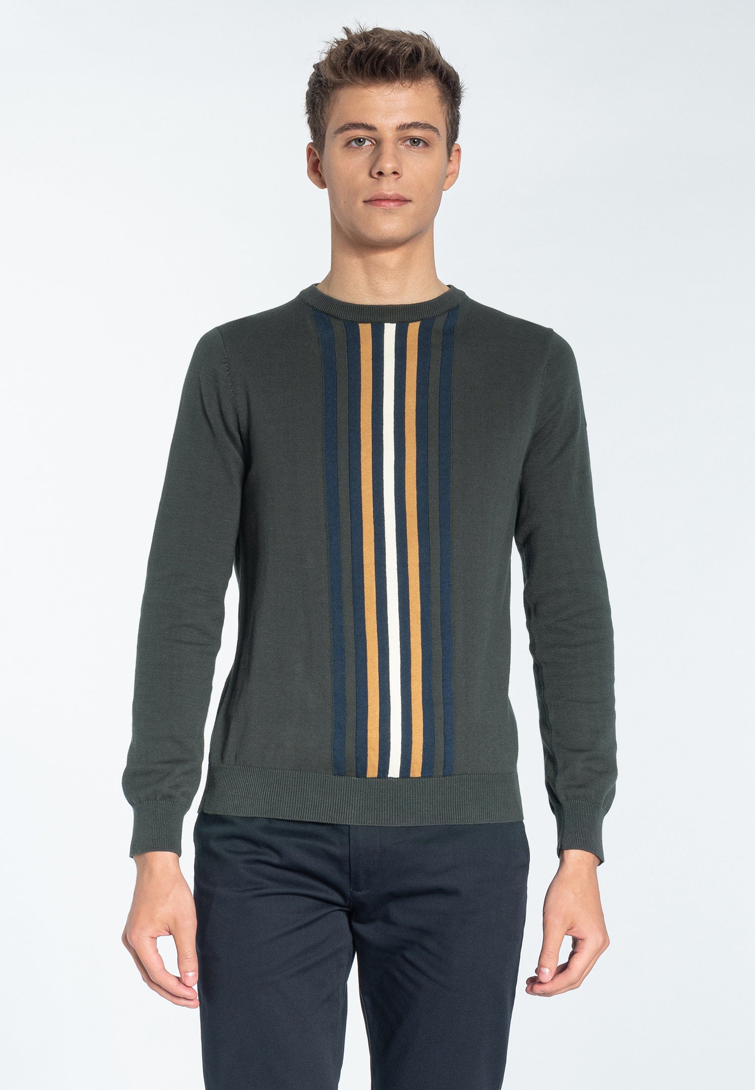 colour_Dark Sage|Woburn Jumper - Merc London