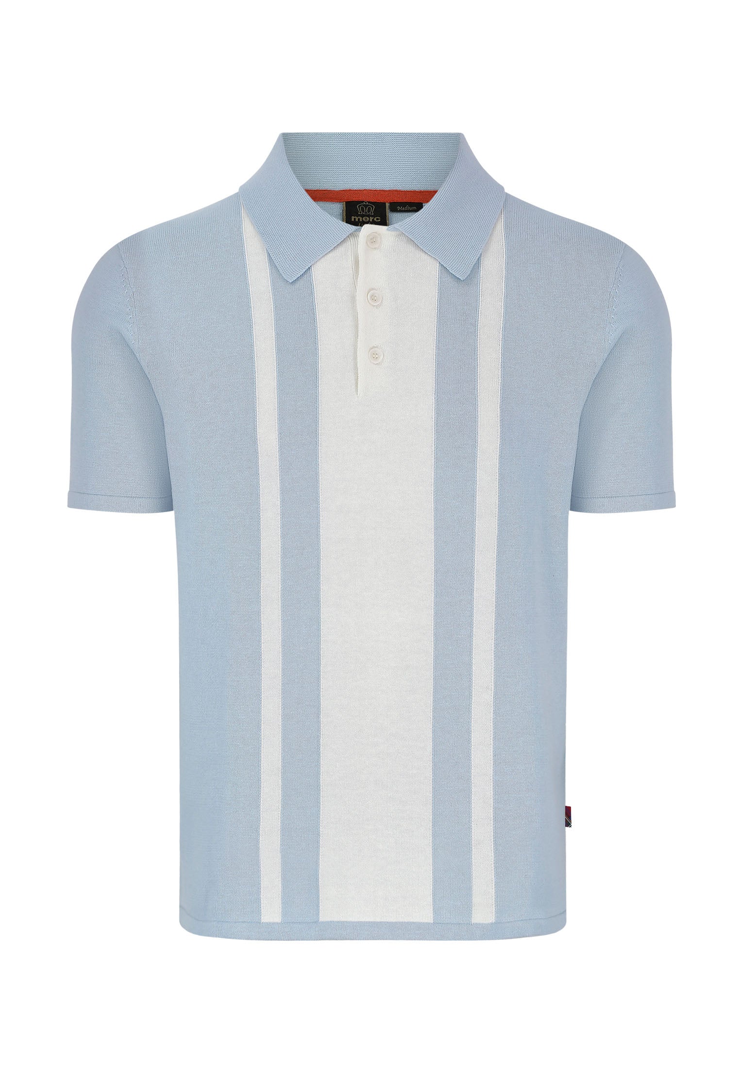 Ruthin Knitted Polo Shirt with Vertical Stripes