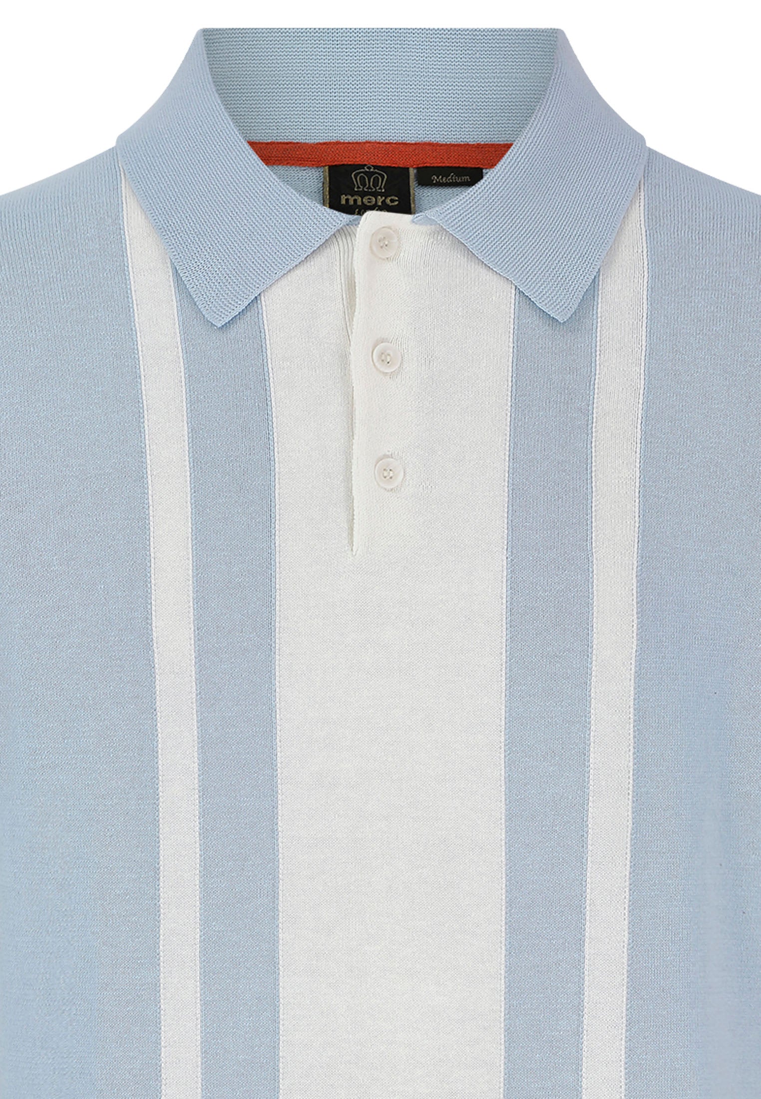 Ruthin Knitted Polo Shirt with Vertical Stripes
