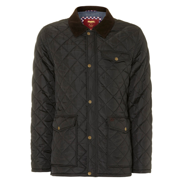 colour_Black|Alcester Quilted Jacket - Merc London