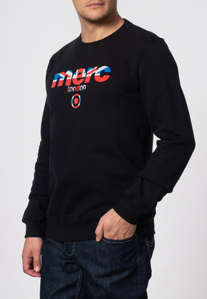 colour_Black|Otto crew-neck sweatshirt - Merc London