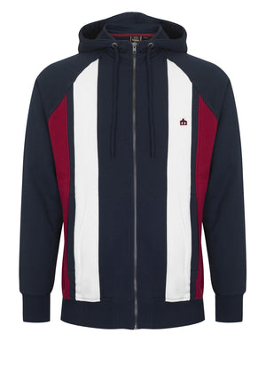 colour_Navy|Hainton Zip Up Hoodie - Merc London