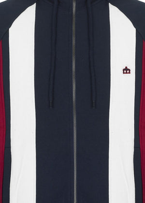 colour_Navy|Hainton Zip Up Hoodie - Merc London