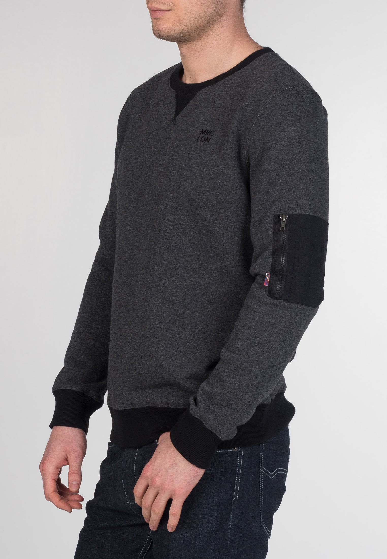 colour_Marl Charcoal|Charing Sweatshirt - Merc London