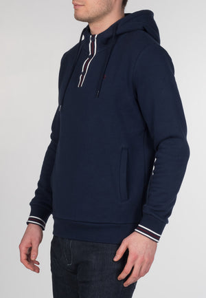 colour_Navy|Pancras Tipped Hoodie - Merc London