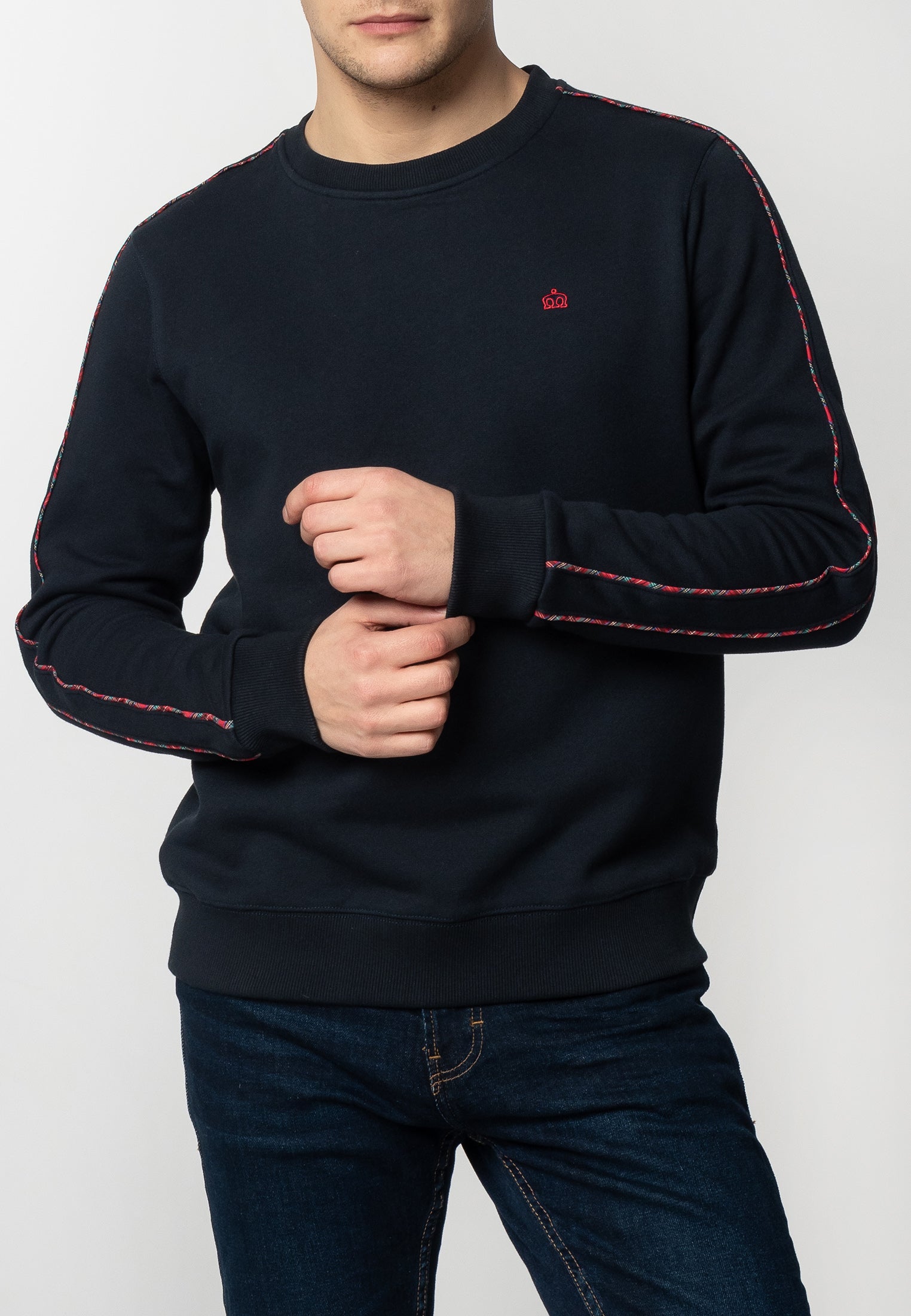 Norbury Tartan Piping Sweatshirt  - Merc London