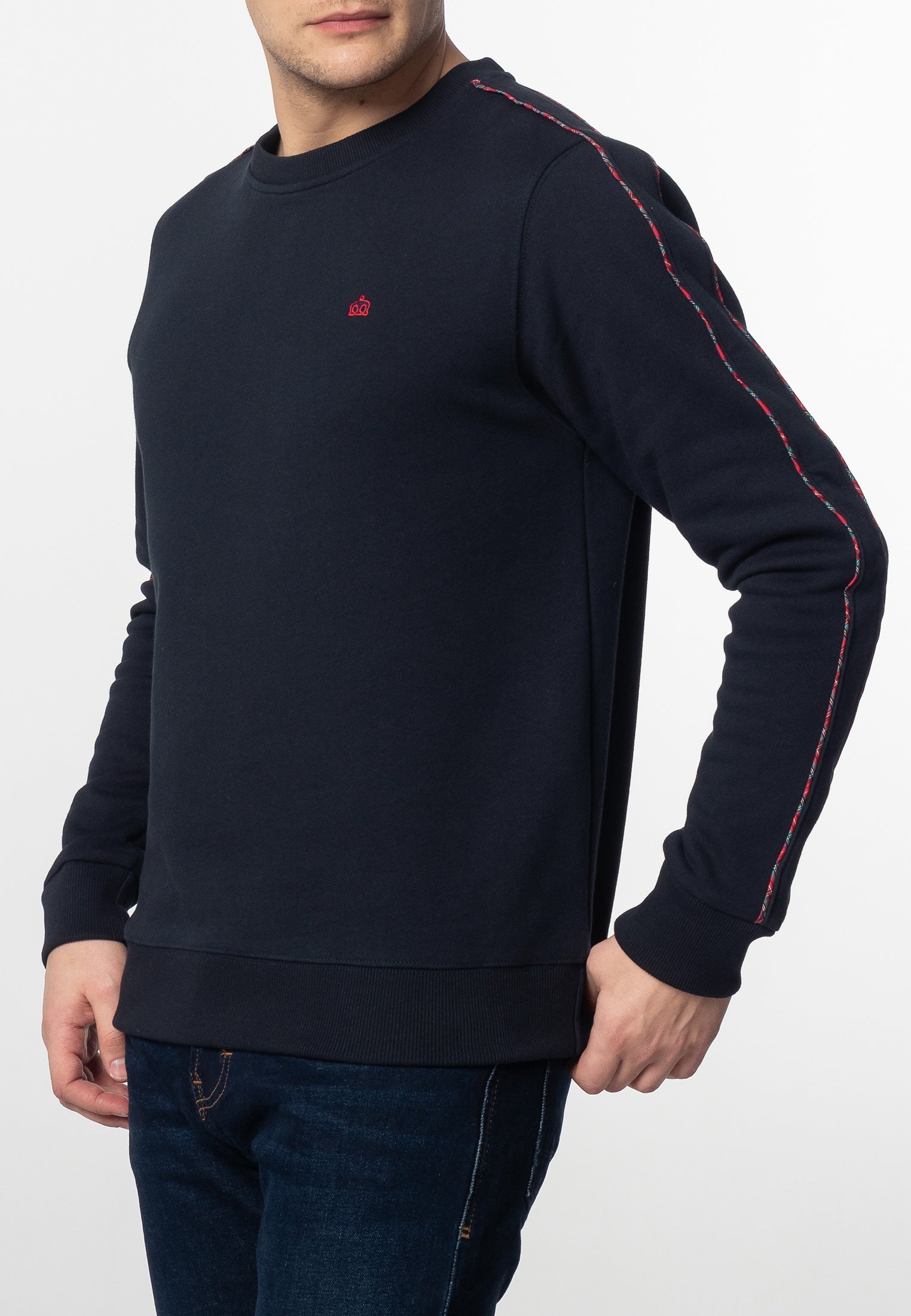 Norbury Tartan Piping Sweatshirt  - Merc London