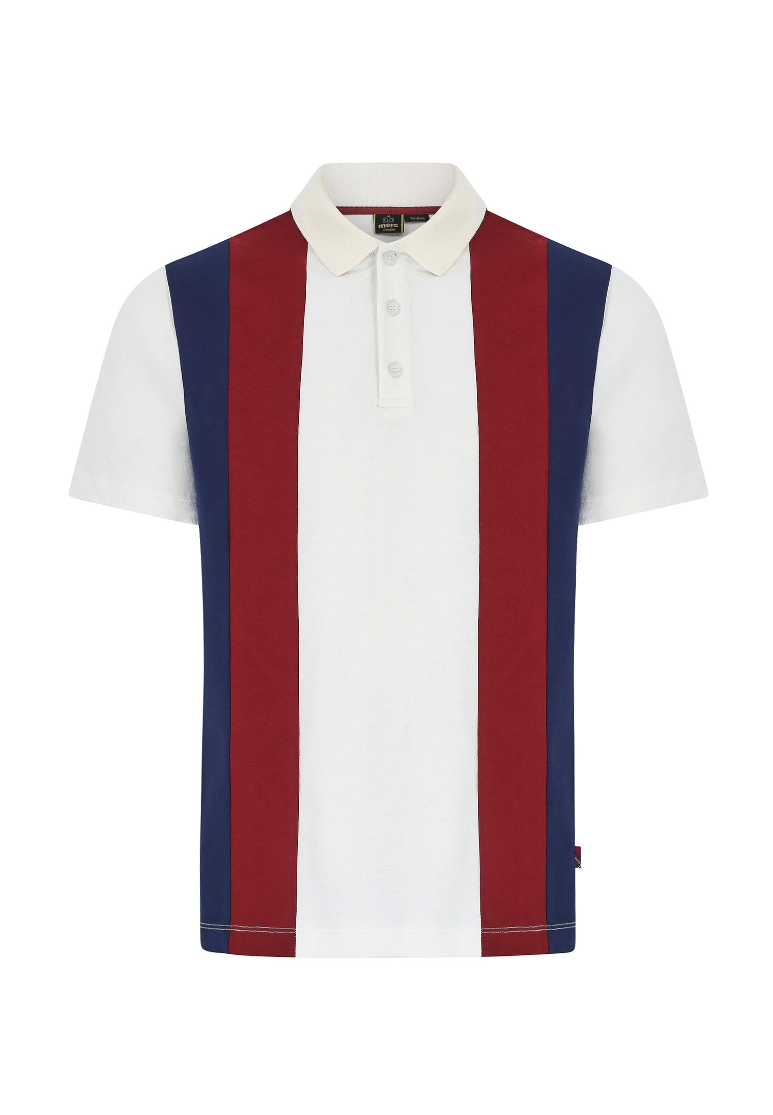 Bidwell Vertical Bold Stripes Mens Polo Shirt in Dark Brown