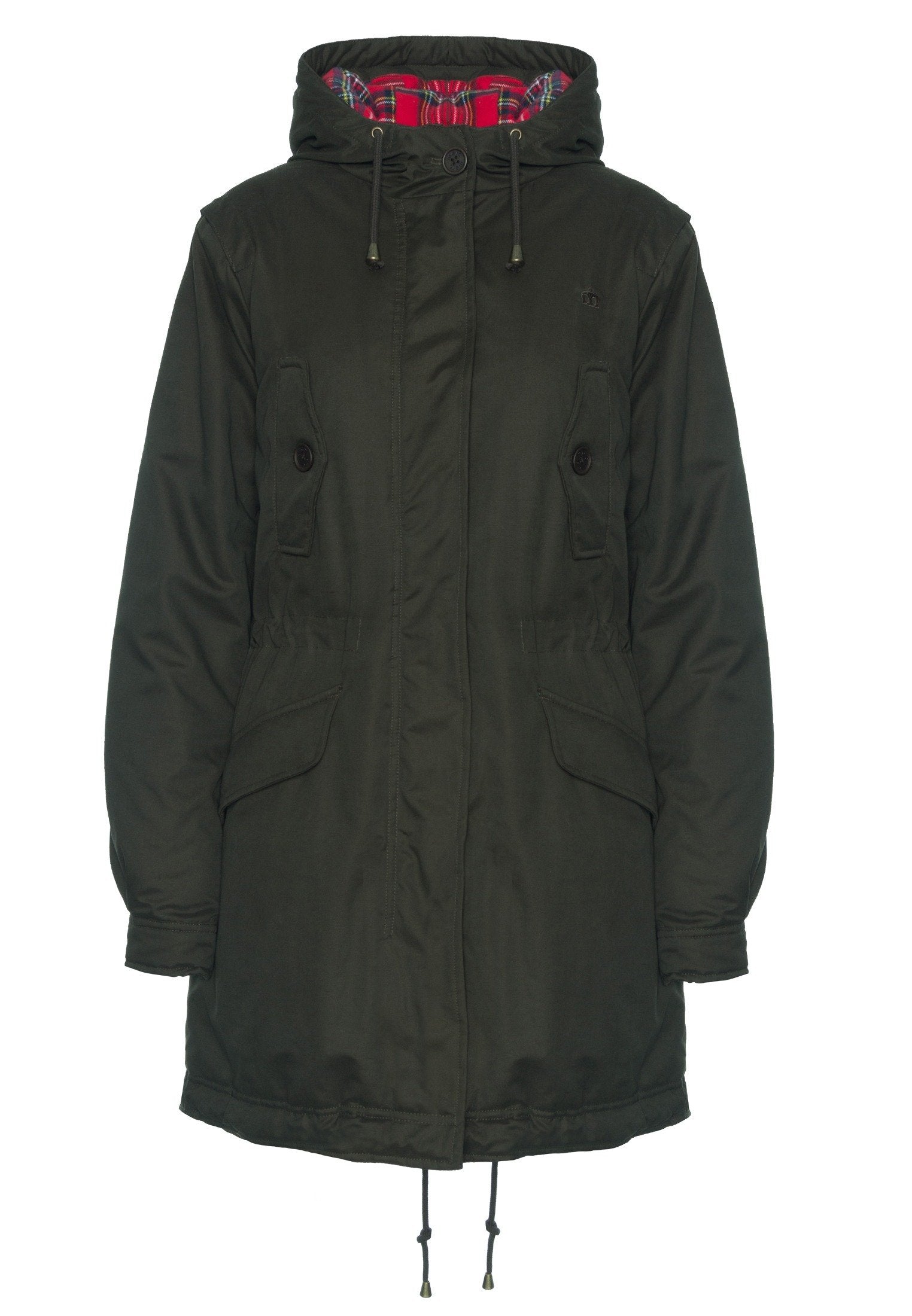 colour_Dark Khaki|Tobella Fishtail Parka - Merc London
