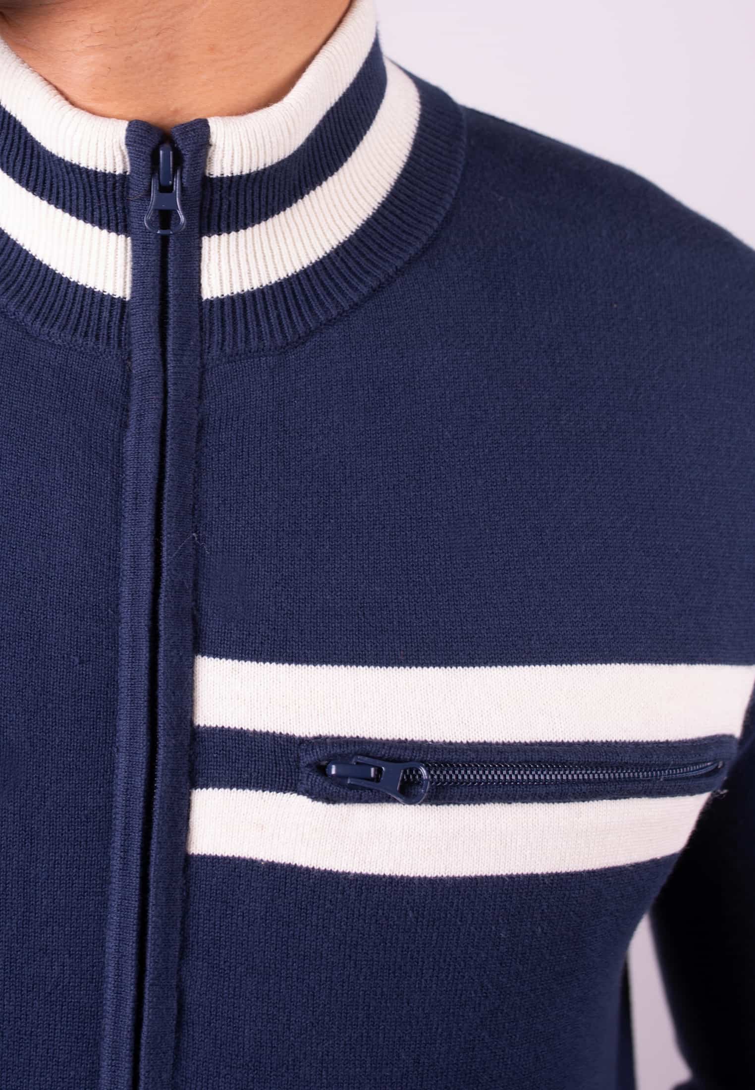 Preston Zip Through Cardigan Pocket - Merc London