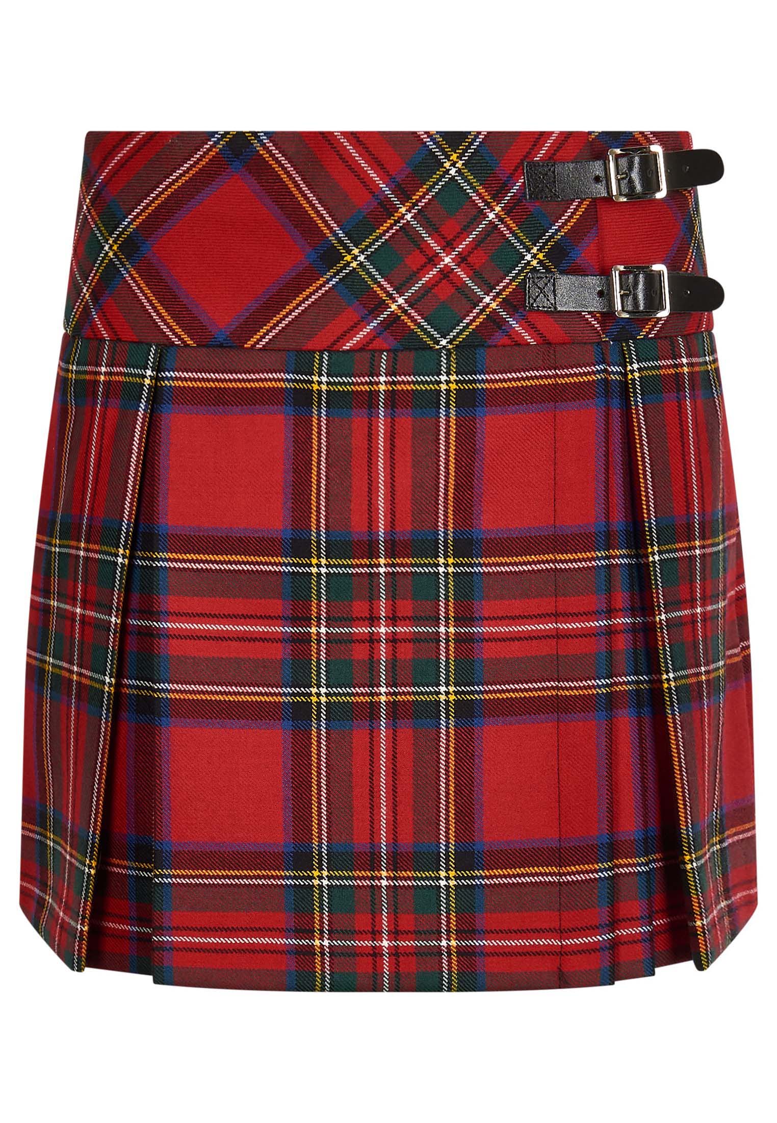 Stewart Royal Tartan Skirt Front - Merc London