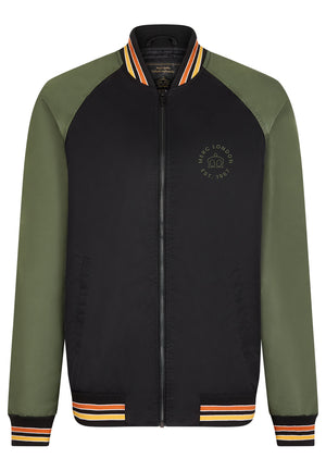 Colour_Black|Gibson Men's Varsity Jacket in Black