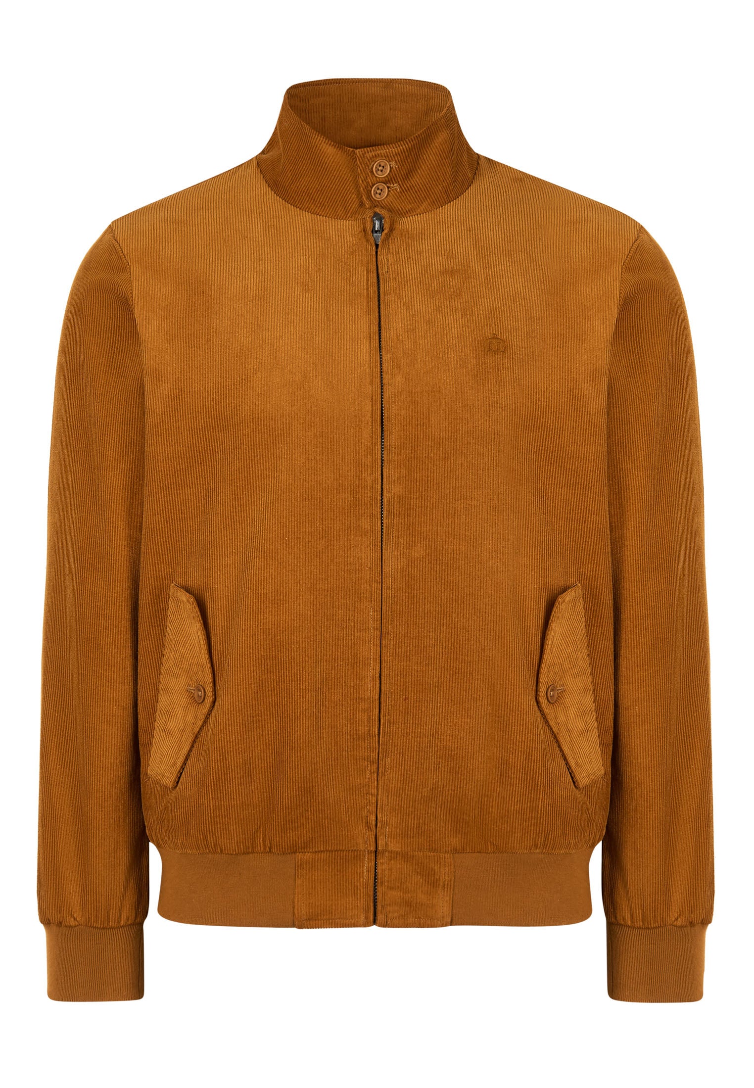 Highbury Corduroy Harrington Jacket In Tan Front