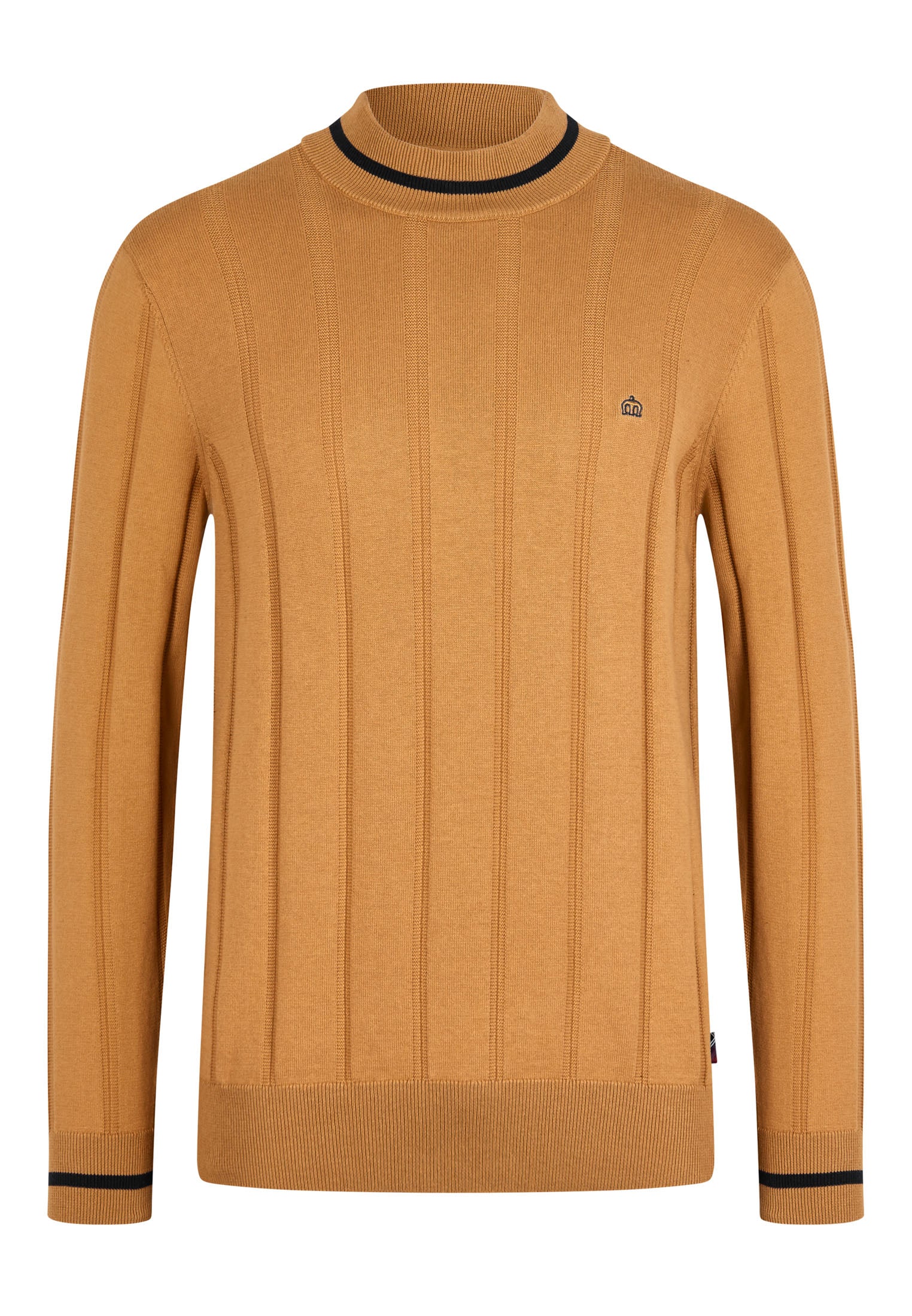 Milton High Neck Mens Jumper In Tan