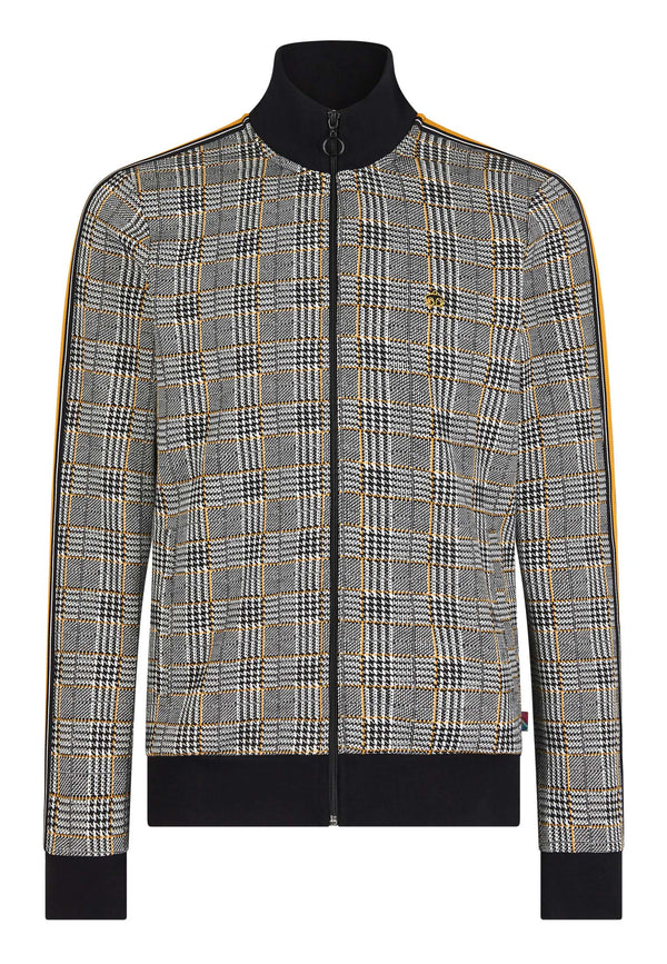 Colour_Black|Wilkinson Pow Check Pattern Mens Sweatshirt Track Top Front